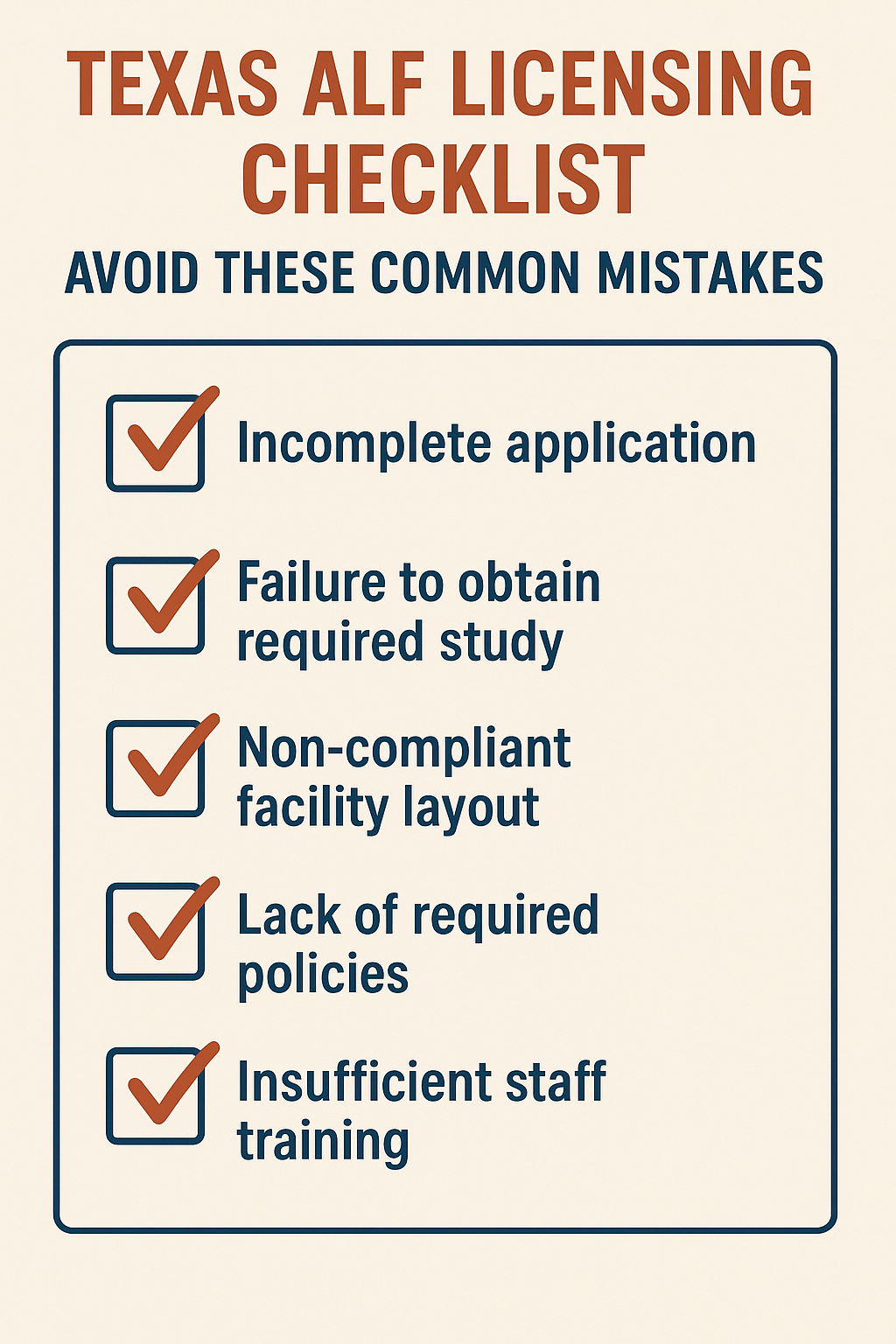 Texas ALF Licensing Checklist Avoid These Common Mistakes
